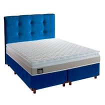 Kit Cama Box Com Colchão Queen Real D33 Hellen + Cabeceira Kit Cama Box Com Colchão Queen Real D33 Hellen + Cabeceira