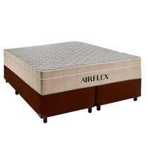Kit Cama Box e Colchão Molas Ensacadas Queen Airflex Marrom Kit Cama Box e Colchão Molas Ensacadas Queen Airflex Marrom