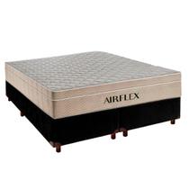 Kit Cama Box e Colchão Molas Ensacadas Queen Airflex Preto