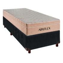 Kit Cama Box e Colchão Molas Ensacadas Solteiro Airflex Cinza Kit Cama Box e Colchão Molas Ensacadas Solteiro Airflex Cinza
