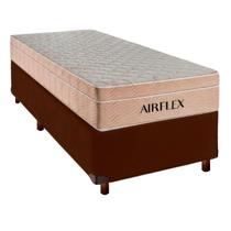 Kit Cama Box e Colchão Molas Ensacadas Solteiro Airflex Marrom Kit Cama Box e Colchão Molas Ensacadas Solteiro Airflex Marrom