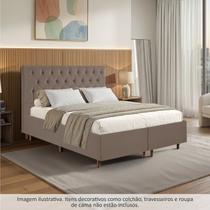 Kit Cama Box Queen e Cabeceira em Madeira Maciça Espresso Móveis Marrom