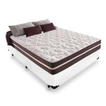 Kit Cama Box Viúva e Colchão Classic Molas Ensacacas Anjos Branco