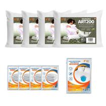 Kit Cama Casal 9 Peças 4 Travesseiros Firmes e Protetores