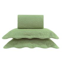 Kit cama casal acetinado ultrassonic - banzai verde musgo