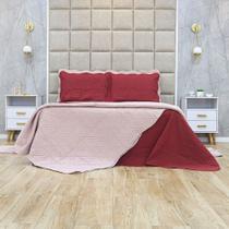 Kit cama casal acetinado ultrassonic - louisy vermelho