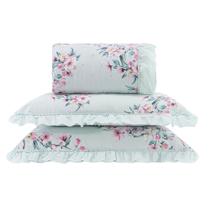 Kit cama casal delicato romance estampado - tulipa