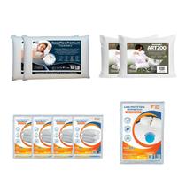 Kit Cama Casal Travesseiros ART200 e Nasa Premium e Capas Kit Cama Casal Travesseiros ART200 e Nasa Premium e Capas