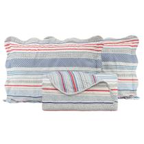 Kit cama casal ultra lisse belle - azul geo