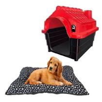 Kit Cama Colchonete Preto Pet 50x40cm E Casinha Pet Casa N4 Kit Cama Colchonete Preto Pet 50x40cm E Casinha Pet Casa N4