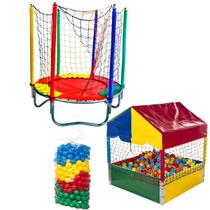 Kit Cama Elástica 1,40m, Piscina de Bolinha 1,00m e 500 Bolinhas Coloridas Kit Cama Elástica 1,40m, Piscina de Bolinha 1,00m e 500 Bolinhas Coloridas