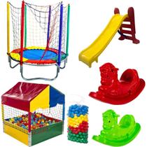 Kit Cama Elástica 1,40m Piscina de Bolinhas 1,00m 500 Bolinhas Escorregador Médio 2 Gangorra 1 Lugar Kit Cama Elástica 1,40m Piscina de Bolinhas 1,00m 500 Bolinhas Escorregador Médio 2 Gangorra 1 Lugar