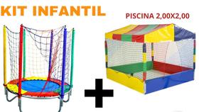 Kit cama elastica 1,40m + piscina de bolinhas 2,00 x 2,00 super resistente e divertidos / valentina brinquedos Kit cama elastica 1,40m + piscina de bolinhas 2,00 x 2,00 super resistente e divertidos / valentina brinquedos