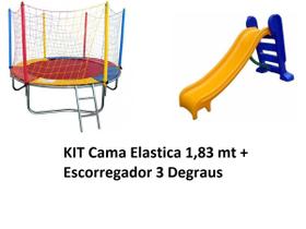 Kit Cama Elástica 1,83m + Escorregador