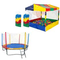 Kit Cama Elástica 2,30m Piscina de Bolinhas 1,50m 1000 Bolinhas Kit Cama Elástica 2,30m Piscina de Bolinhas 1,50m 1000 Bolinhas