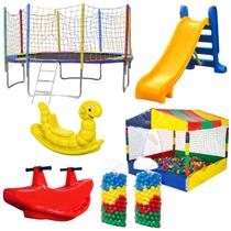 Kit Cama Elástica 3,05 Piscina de Bolinhas 1,50m 2 Pacotes de Bolinha Escorregador Médio 1 Gangorras 1 Lugar 1 Gangorra 2 Lugar Kit Cama Elástica 3,05 Piscina de Bolinhas 1,50m 2 Pacotes de Bolinha Escorregador Médio 1 Gangorras 1 Lugar 1 Gangorra 2 Lugar