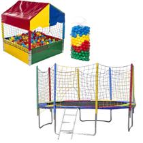 Kit Cama Elástica 3,05m Piscina de Bolinhas 1,00m 500 Bolinhas
