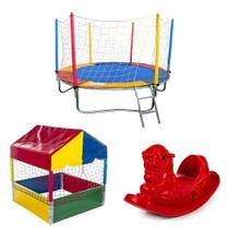 Kit Cama Elástica Pula Pula Infantil 2,30 Piscina De Bolinha 1,00m Gangorra 1 Lugar Kit Cama Elástica Pula Pula Infantil 2,30 Piscina De Bolinha 1,00m Gangorra 1 Lugar