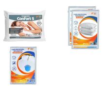 Kit Cama Hóspede 1 Trav. Confort 5 e 3 Capas Protetoras