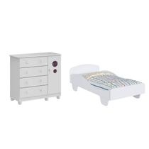 Kit Cama Infantil Sol Cômoda Bolinha Moveis Peroba 100% MDF -