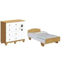 Kit Cama Infantil Sol Cômoda Bolinha Moveis Peroba 100% MDF - Kit Cama Infantil Sol Cômoda Bolinha Moveis Peroba 100% MDF -