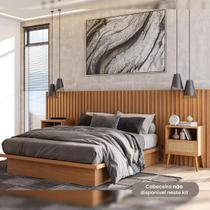 Kit Cama King 2,00m + 2 Mesas de Cabeceira MDF Dalla Costa