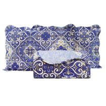 Kit cama king ultra lisse belle - azul est.