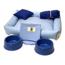 Kit Cama maternidade material sintético 53x43 Azul Lion Pet - Conforto e Proteção para seu Pet e sua Casa!