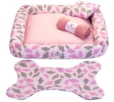 Kit Cama Pet Cachorro Ou Gato Nuvens Rosa Tam: G 04 Peças