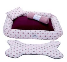 Kit Cama Pet Cachorro Ou Gato Realeza Rosa Tam: M 04 Peças F101