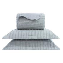 Kit cama queen aspen supreme - linear cinza