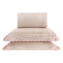 Kit Cama Queen Bordado Inglês - ROSA Kit Cama Queen Bordado Inglês - ROSA