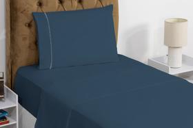 Kit cama solteiro completo com lençol de elástico e de cobrir 3 peças com fronha micropercal Kit cama solteiro completo com lençol de elástico e de cobrir 3 peças com fronha micropercal