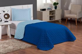 Kit Cama Solteiro para menino Dupla Face Las Vegas 2 Peças Matelado azul royal/bege Kit Cama Solteiro para menino Dupla Face Las Vegas 2 Peças Matelado azul royal/bege