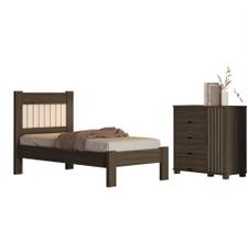Kit Cama Solteiro Para Quarto MDF Com Cômoda 4 Gavetas 1 Porta Sapateira Bela Design Moderno Kit Cama Solteiro Para Quarto MDF Com Cômoda 4 Gavetas 1 Porta Sapateira Bela Design Moderno