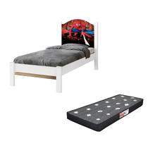 Kit Cama Solteiro Resistente MDF Personagens com Colchão