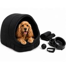 Kit Cama Toca Iglu Pet Grande Mantinha Comedouro Coleira Bolinha Kit Cama Toca Iglu Pet Grande Mantinha Comedouro Coleira Bolinha