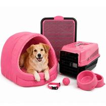 Kit Cama Toca Iglu Pet Médio Sanitário Transporte Acessórios Kit Cama Toca Iglu Pet Médio Sanitário Transporte Acessórios