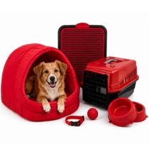 Kit Cama Toca Iglu Pet Médio Sanitário Transporte Acessórios Kit Cama Toca Iglu Pet Médio Sanitário Transporte Acessórios