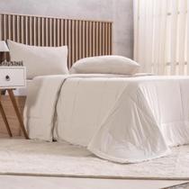 Kit Cama Verão Casal Gelatto TermoFresh Edredom e Travesseiros Centeio Claro