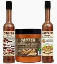 Kit Camafeu de Nozes Coiffer 3itens Nutriçao Profunda Crescimento e Brilho para Cabelos Secos