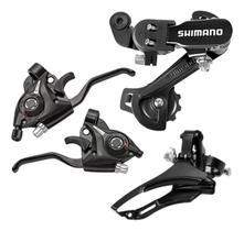Kit câmbio shimano traseiro tz31 s/g + câmbio dianteiro paco + rapid 21v