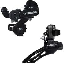 Kit - Cambio Traseiro Shimano TZ TZ31 6/7/8v S/gancheira Preto + Camb Diant Tz500 P/Cima