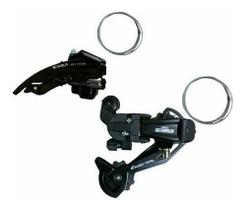 Kit Cambios 7/8v Dianteiro Dual Cambio Traseiro Index Preto