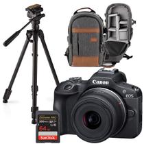Kit Câmera Canon R100 Mirrorless Lente 18-45mm + Tripé, Bolsa E Cartão Sd 64gb