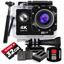 KIT Câmera De Ação M10 4K+ 32gb+ 2 Baterias+ Carregador+ bastão Controle Remoto Wifi Filmadora Sport Moto Bike