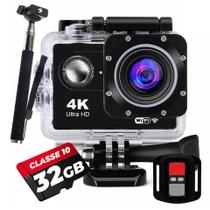 KIT Câmera De Ação M10 4K + 32gb + Bastão Controle Remoto Wifi Filmadora Sport Moto Bike Esportiva