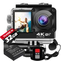 KIT Câmera De Ação S60 4K + 32gb + Bateria Estabilizador EIS Microfone Externo Controle WiFi Filmadora