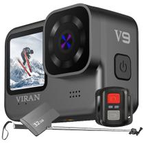 Kit Câmera de ação Wifi Viran V9 + Memória 32gb + Bastão Filmadora Sport 4k 60fps Full Hd 20mp Mergulho Moto