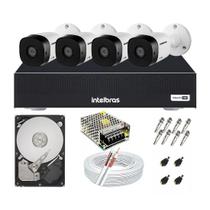 Kit Câmera de Segurança Intelbras CFTV 4 Câmeras Multi Hd 720p 1mp DVR Intelbras MHDX 1104 1000